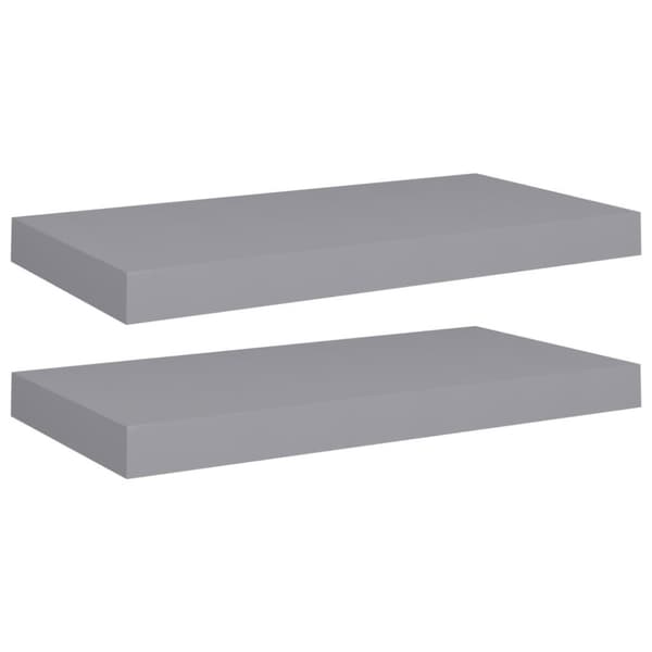 vidaXL Flytende vegghyller 2 stk grå 50x23x3,8 cm MDF