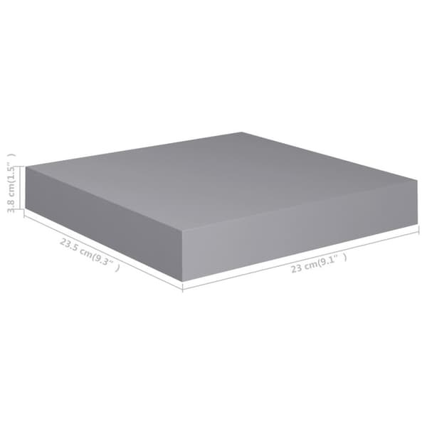vidaXL Svävande vägghyllor 4 st grå 23x23,5x3,8 cm MDF