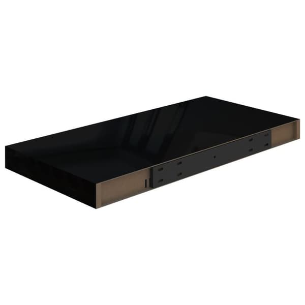 vidaXL Svävande vägghyllor 4 st svart högglans 50x23x3,8 cm MDF