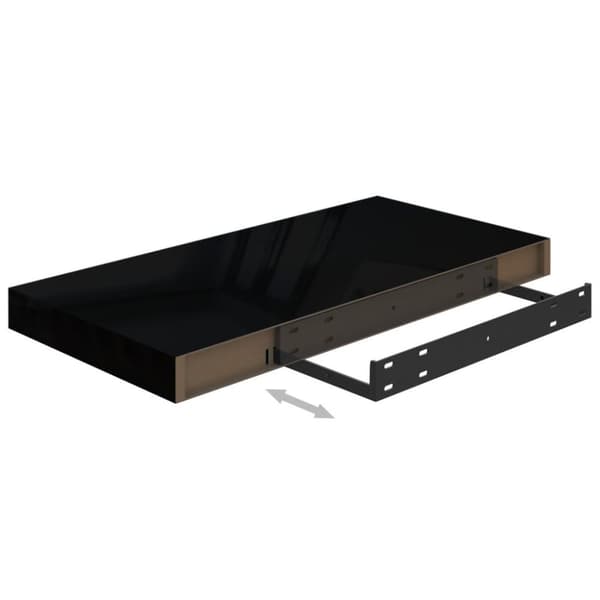 vidaXL Svävande vägghyllor 4 st svart högglans 50x23x3,8 cm MDF