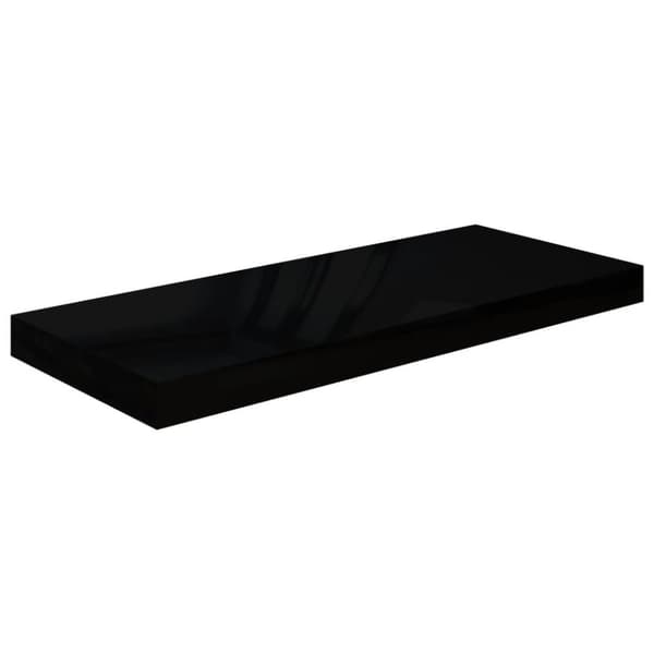vidaXL Svävande vägghylla svart högglans 60x23,5x3,8 cm MDF