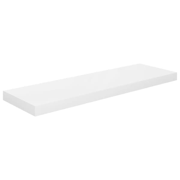 vidaXL Flytende vegghylle høyglans hvit 80x23,5x3,8 cm MDF