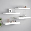 Miniatyrbilde 3 av 9: vidaXL Flytende vegghyller 4 stk hvit 50x23x3,8 cm MDF