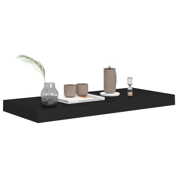 vidaXL Svävande vägghylla svart 60x23,5x3,8 cm MDF