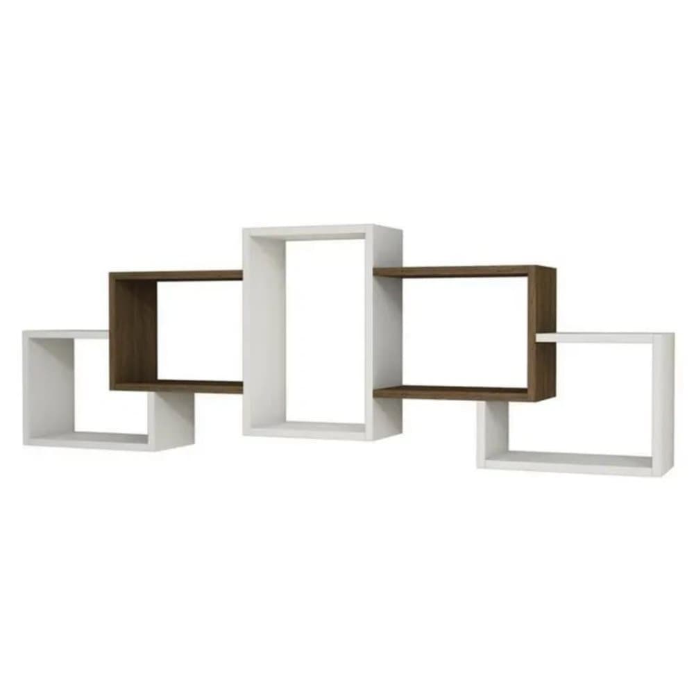 Homemania Vägghylla Berril 164x22x55cm vit och valnöt