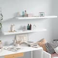 Miniatyrbilde 3 av 9: vidaXL Flytende vegghyller 2 stk høyglans hvit 120x23,5x3,8 cm MDF