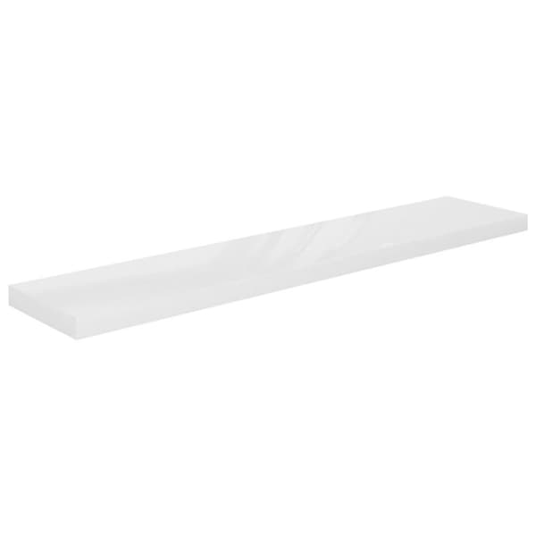 vidaXL Flytende vegghyller 2 stk høyglans hvit 120x23,5x3,8 cm MDF