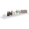 Miniatyrbilde 8 av 9: vidaXL Flytende vegghyller 2 stk høyglans hvit 120x23,5x3,8 cm MDF