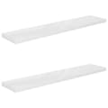 Miniatyrbilde 1 av 9: vidaXL Flytende vegghyller 2 stk høyglans hvit 120x23,5x3,8 cm MDF
