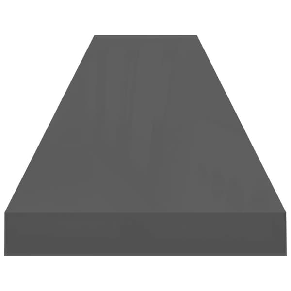 vidaXL Svävande vägghylla grå högglans 120x23,5x3,8 cm MDF