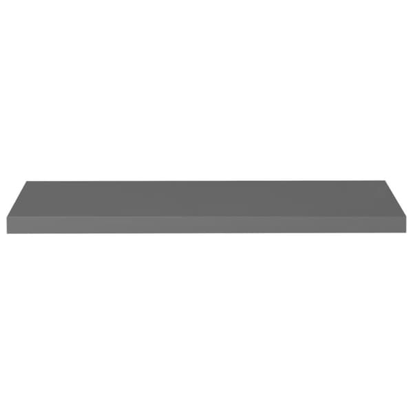 vidaXL Svävande vägghylla grå högglans 90x23,5x3,8 cm MDF