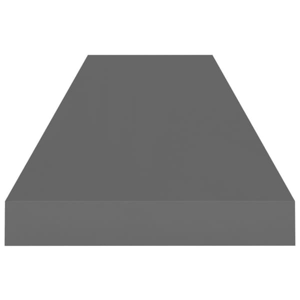 vidaXL Svävande vägghylla grå högglans 90x23,5x3,8 cm MDF