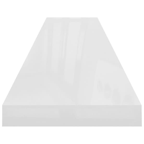 vidaXL væghylder 2 stk. 120x23,5x3,8 cm MDF hvid højglans