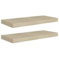 Miniatyrbillede 1 af 9: vidaXL væghylder 2 stk. 60x23,5x3,8 cm MDF egetræsfarve