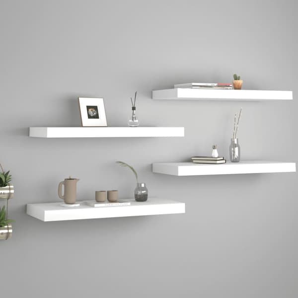 vidaXL væghylder 4 stk. 60x23,5x3,8 cm MDF hvid