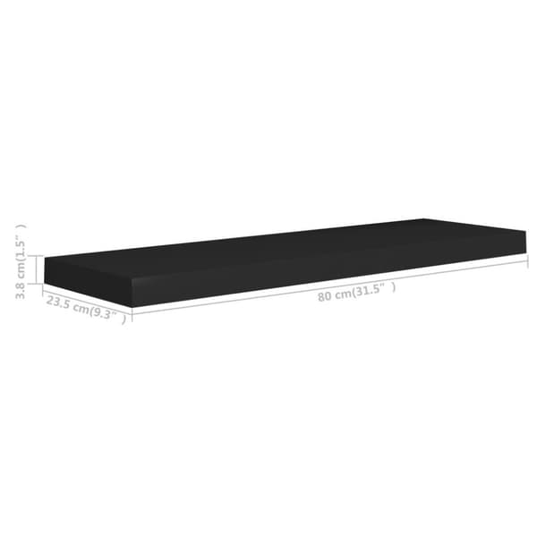 vidaXL væghylder 4 stk. 80x23,5x3,8 cm MDF sort