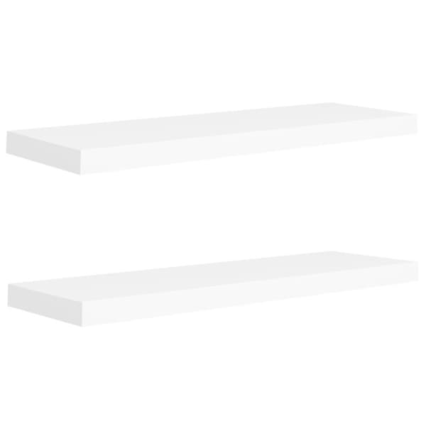 vidaXL Svävande vägghyllor 2 st vit 80x23,5x3,8 cm MDF