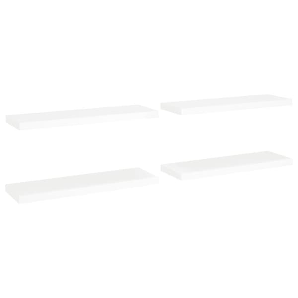vidaXL Svävande vägghyllor 4 st vit 80x23,5x3,8 cm MDF