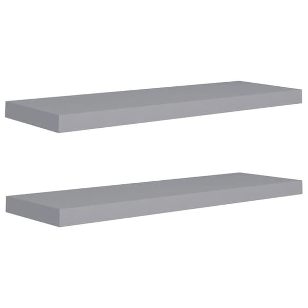 vidaXL Svävande vägghyllor 2 st grå 80x23,5x3,8 cm MDF