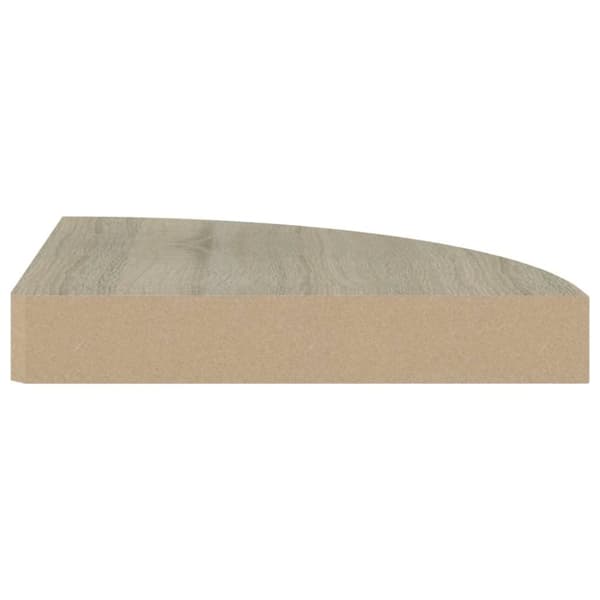 vidaXL Svävande hörnhylla ek 25x25x3,8 cm MDF