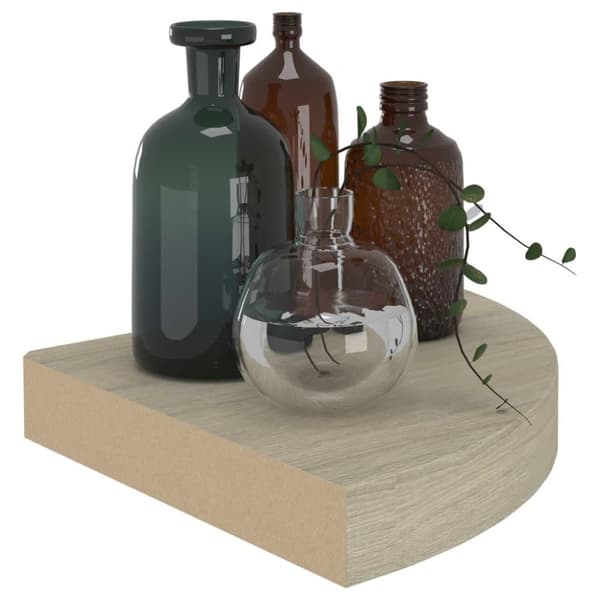 vidaXL Svävande hörnhylla ek 25x25x3,8 cm MDF