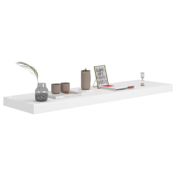 vidaXL Svävande vägghyllor 2 st vit 90x23,5x3,8 cm MDF