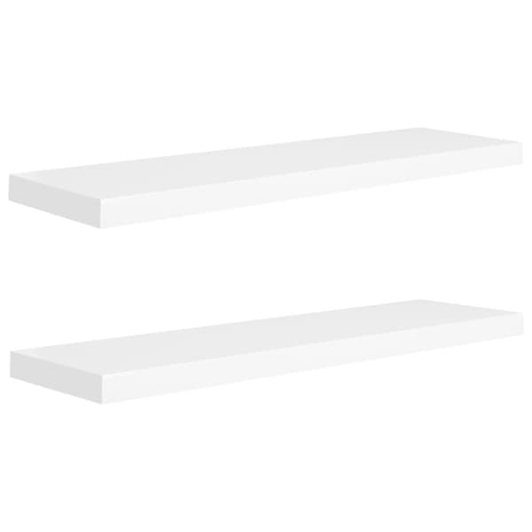 vidaXL Svävande vägghyllor 2 st vit 90x23,5x3,8 cm MDF