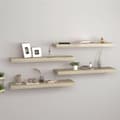 Miniatyrbilde 3 av 9: vidaXL Flytende vegghyller 4 stk eik 80x23,5x3,8 cm MDF