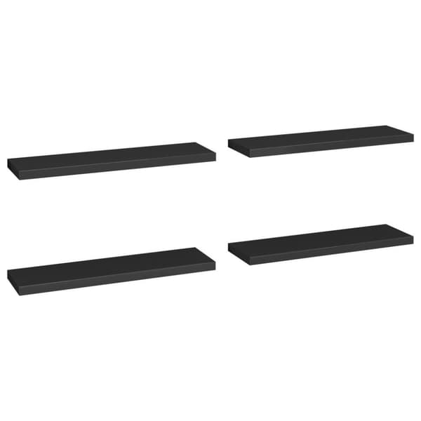 vidaXL Flytende vegghyller 4 stk svart 90x23,5x3,8 cm MDF