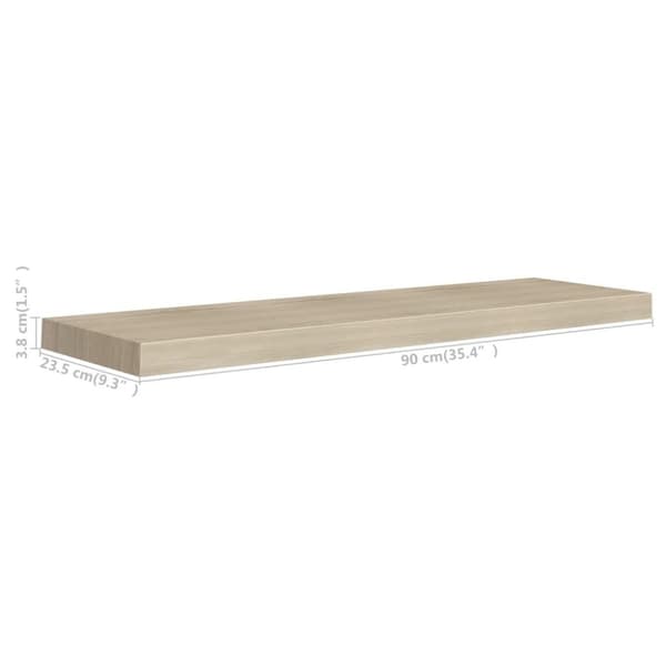 vidaXL Svävande vägghyllor 4 st ek 90x23,5x3,8 cm MDF