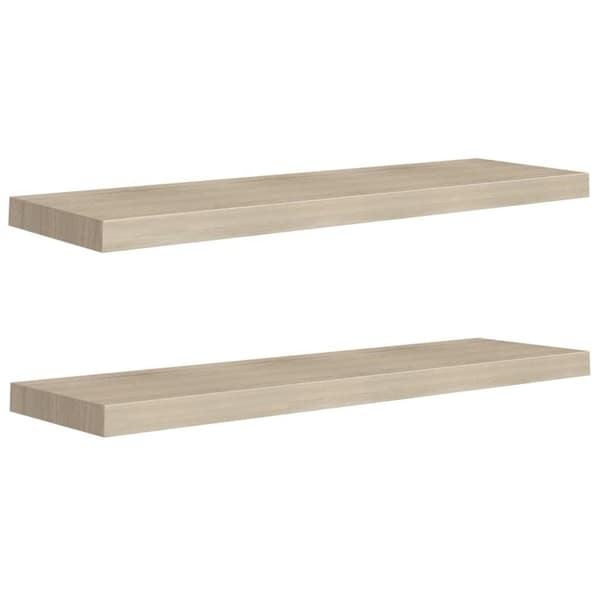 vidaXL Svävande vägghyllor 2 st ek 90x23,5x3,8 cm MDF