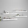 Miniatyrbilde 3 av 9: vidaXL Flytende vegghyller 4 stk hvit 90x23,5x3,8 cm MDF