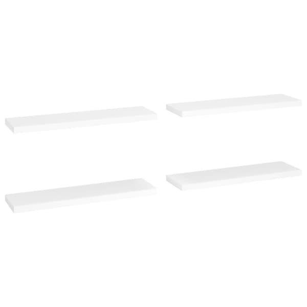 vidaXL Flytende vegghyller 4 stk hvit 90x23,5x3,8 cm MDF