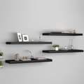 Miniatyrbilde 3 av 9: vidaXL Flytende vegghyller 4 stk svart 80x23,5x3,8 cm MDF