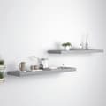 Miniatyrbilde 3 av 9: vidaXL Flytende vegghyller 2 stk grå 90x23,5x3,8 cm MDF
