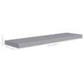 Miniatyrbilde 9 av 9: vidaXL Flytende vegghyller 2 stk grå 90x23,5x3,8 cm MDF