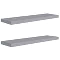 Miniatyrbilde 1 av 9: vidaXL Flytende vegghyller 2 stk grå 90x23,5x3,8 cm MDF