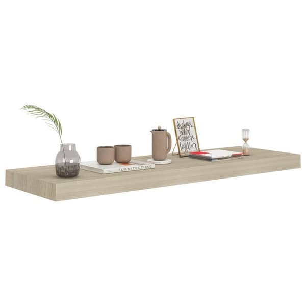 vidaXL Flytende vegghyller 2 stk eik 80x23,5x3,8 cm MDF
