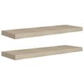 Miniatyrbilde 1 av 9: vidaXL Flytende vegghyller 2 stk eik 80x23,5x3,8 cm MDF