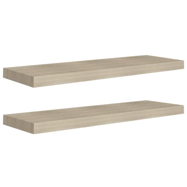 vidaXL Flytende vegghyller 2 stk eik 80x23,5x3,8 cm MDF