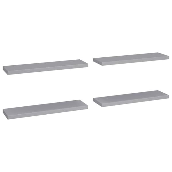vidaXL svævehylder 4 stk. 90x23,5x3,8 cm MDF grå