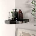 Miniatyrbillede 1 af 5: vidaXL hjørnehylde 25x25x3,8 cm MDF sort højglans