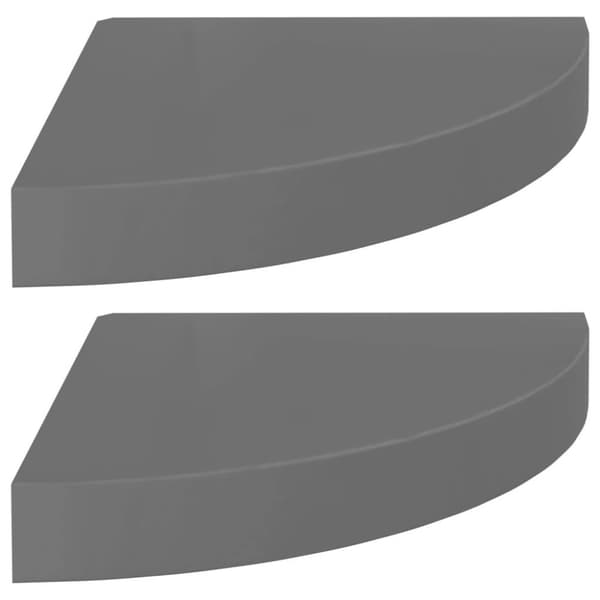 vidaXL hjørnehylder 2 stk. 25x25x3,8 cm MDF grå højglans