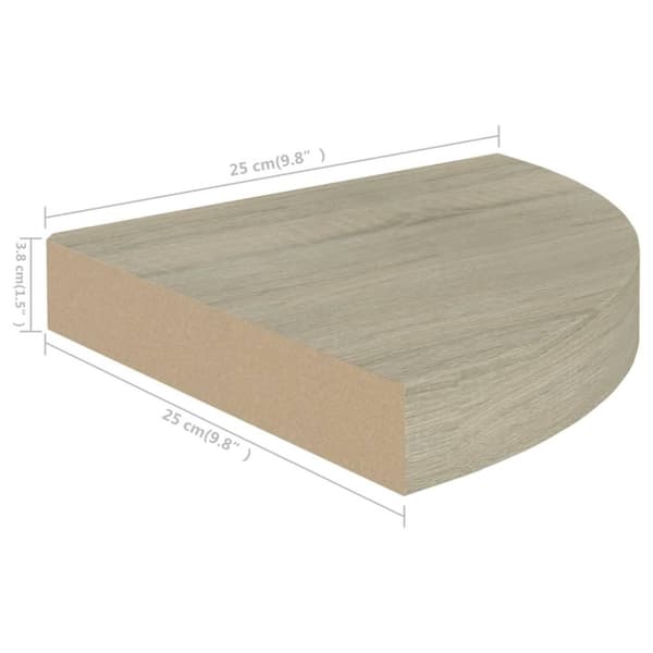 vidaXL hjørnehylder 2 stk. 25x25x3,8 cm MDF sort