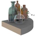 Miniatyrbillede 7 af 8: vidaXL hjørnehylder 4 stk. 25x25x3,8 cm MDF grå højglans