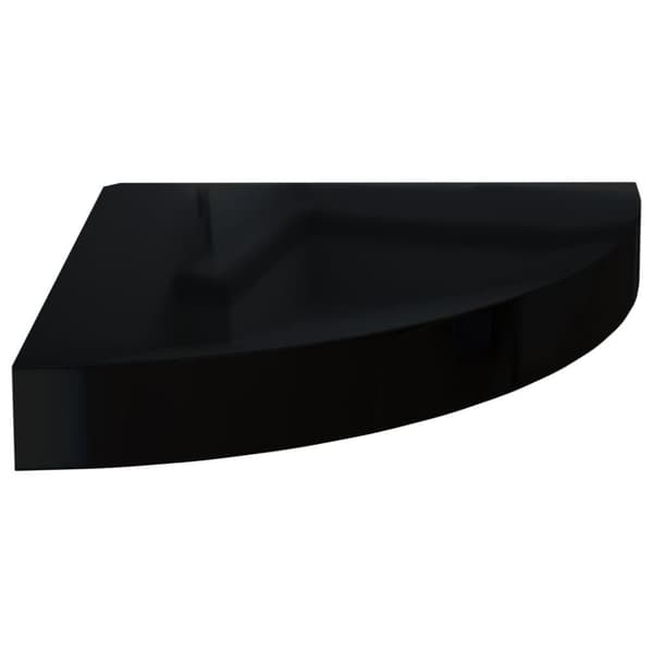 vidaXL Flytende vegghyller 4 stk høyglans svart 25x25x3,8 cm MDF