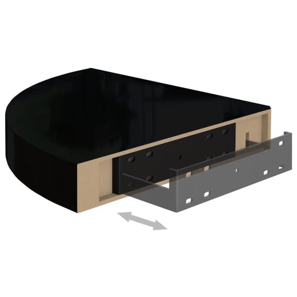 vidaXL Flytende vegghyller 4 stk høyglans svart 25x25x3,8 cm MDF