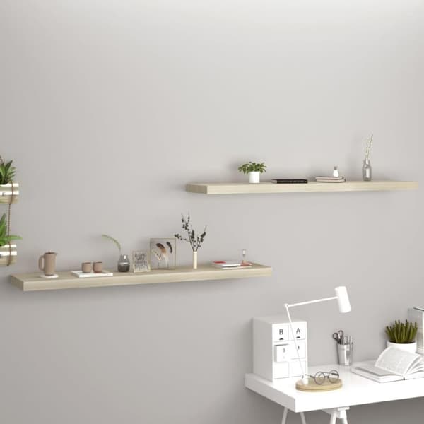 vidaXL Kelluvat seinähyllyt 2 kpl tammi 120x23,5x3,8 cm MDF