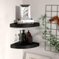 Miniatyrbild 3 av 9: vidaXL Svävande hörnhyllor 2 st svart 25x25x3,8 cm MDF