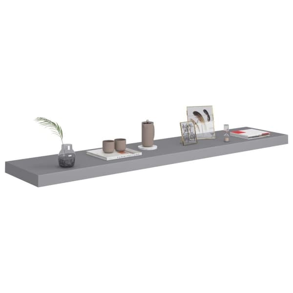 vidaXL Svävande vägghyllor 2 st grå 120x23,5x3,8 cm MDF